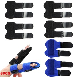 BEHONA Finger Splint, 6 Pcs Trigger Finger Splint Finger Braces Joint Stabilizer, Universal Finger Straightener for Arthritis Pain and Support - Finger Protector for Middle, Index, Ring, Pinky Fingers
