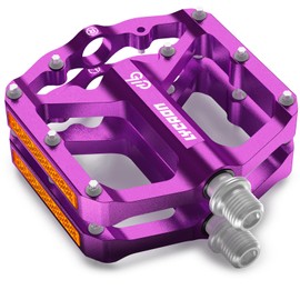 LYCAON Bicycle Pedals - Road Bike/Mountain Bike MTB Pedals, 3 Bearings CNC Aluminium Alloy Non-Slip CR-MO Spindle Bicycle Pedal, 9/16 Inch Pedals BMX Road Bike, Non-Slip Flat Pedals (Purple)