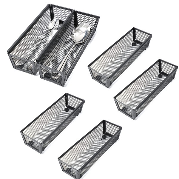 YFEEN Silverware Organizer,Mesh Cutlery silverware Tray for Drawer,Tool tray organizer,Utensil