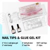 Kredioo Nail Tips for Gel Extensions, Long Coffin, Pack of