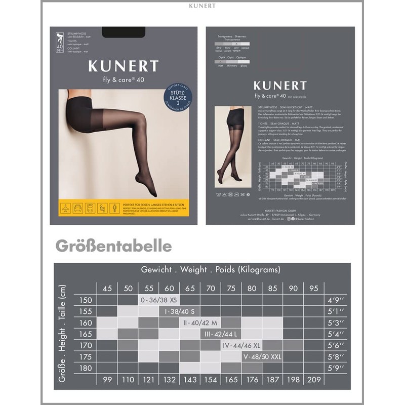 KUNERT Fly&Care® Women's Tights 40 Support Class III Effective Support