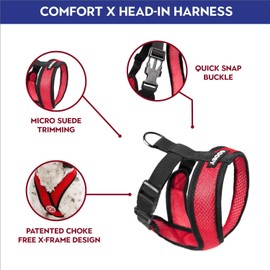 Gooby Choke Free Comfort X Soft Dog Harness, Small, Red
