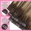 YoungSee #4/27/4 Real-Hair Extensions Clip-In Ombre Dark Brown Ombre Caramel