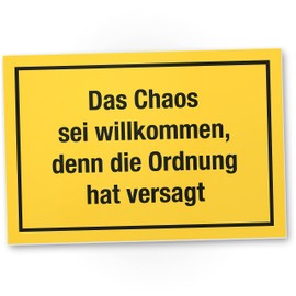 DankeDir! Das Chaos sei willkommen - Schild mit Spruch Deko Türschild Mädchen Zimmer Geschenkidee lustiges Geburtstagsgeschenk beste Freundin Tochter Scherzartikel - Spaßartikel Sie