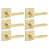 goldenwarm Gold Dummy Door Handles, No-Turning Brushed Brass Door Dummy