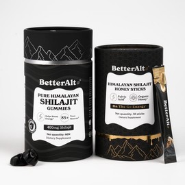 BetterAlt Ultimate Power Up Duo | Shilajit GOLD+ Honey Sticks + Shilajit Gummies | 3rd-party Lab Tested | Metabolism & Energy | Himalayan Supplement:_Cinnamon + GOLD+ Gummies 