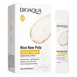 Bioaqua 20 Mascarillas Para Dormir Extracto De Arroz Aclara