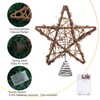 LAWOHO Christmas Tree Topper Star, 10-inch Rustic Brown Rattan Natural