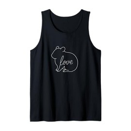 Hamster Love Line Art Cute Small Pet Animal Hamster Lover Tank Top
