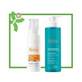 Avene Acne Sun Box Anti Imperfections Fluid SPF50, 40ml & Cleanance Soapless Gel Cleanser, 400ml  (437 & 774)