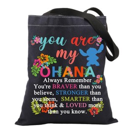 BNQL Ohana Gifts You're My Ohanas Tote Bag Ohana Family Gifts Inspirational Ohana Friend Gifts Hawaiian Hibiscus Flower Bag, You're My Ohanas Tote Bag, Large, Tote Bag