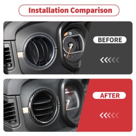 Linskip for 2024-2025 Jeep Wrangler JL 4XE & Gladiator JT Dashboard Air Vent Rings, Air Vent Covers Compatible with Sport, Rubicon, Sahara, Willys, Rubicon, Interior Accessories(Carbon Fiber Black)