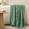RUIKASI Fleece Throw Blanket for Sofa - Green Single Fluffy
