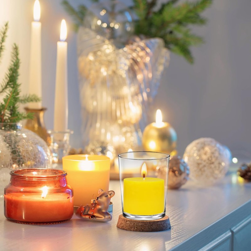 9-Pack 1.25-Inch Yellow Votive Candles, Unscented Small Tealight Candle for