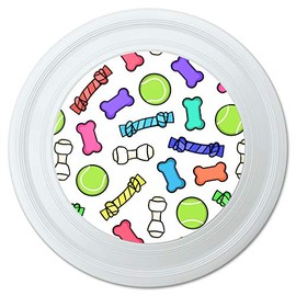 GRAPHICS & MORE Doggie Chew Toys Bone Rope Tennis Ball Pattern Novelty 9" Flying Disc