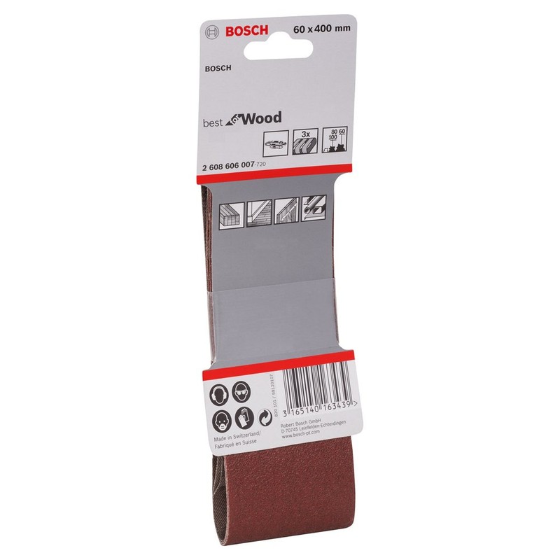 Bosch Professional 3 pcs. Sanding Belt Set Best for Wood