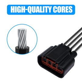 HiSport WPT688 WPT 688 HVAC Blower Motor Resistor Connector Wire Harness Pigtail S1763 14 AWG Compatible with Ford F-150 2009-2014