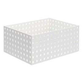 LIKE-IT 9016 Storage Box, Kitchen Storage Case, Brix, 280 Wide, L, White, Made in Japan, Approx. Width 8.3 x Depth 11.0 x Height 4.9 inches (21 x 28 x 12.5 cm), Stackable Small Storage