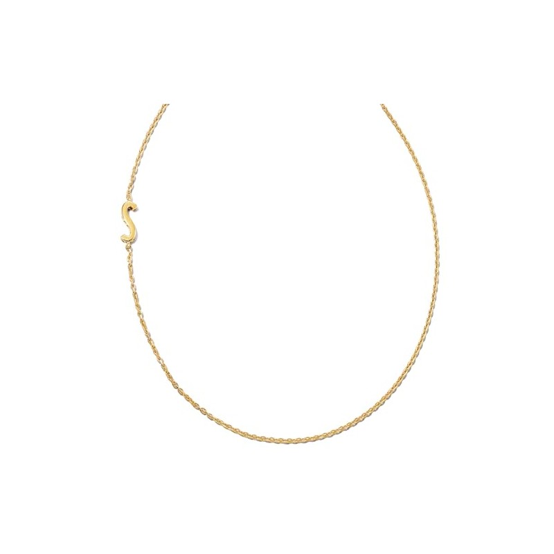 Kendra Scott Letter S Inline Initial Necklace, 18k Gold Vermeil