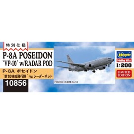 Hasegawa 10856 1/200 P-8A Poseidon CP10 with Radar Model Kit, Multi-Coloured
