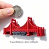 3D Golden Gate Bridge Fridge Magnet, San Francisco Souvenir, Red