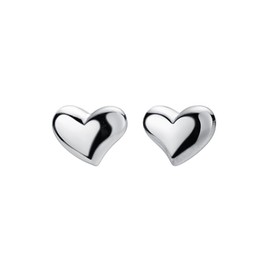 Tiny Heart Studs Cartilage Earrings for Women 925 Sterling Silver Minimalist Irregular Love Heart Small Piercing Earring Dainty Birthday Anniversary Hypoallergenic Jewelry (Silver)
