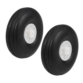 uxcell Tire and Wheel Sets for RC Airplane,PU Sponge Tire with Plastic Hub,1.75" 2pcs
