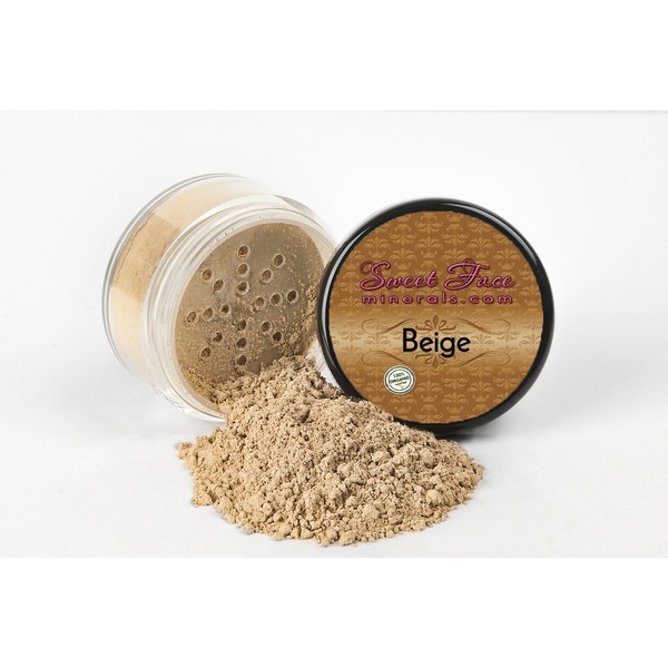 5 pc SET (BEIGE) WITH BRUSH Mineral Makeup Matte Foundation