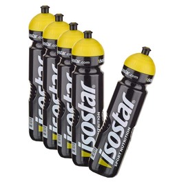 Isostar Sports Water Bottle, 5 x 1000 ml, BPA-Free, Water Bottle for Running, Cycling, Hiking, Practical and Leak-Proof Push