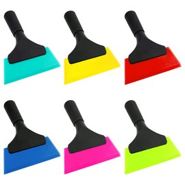 6Pcs Small Squeegee Silicone Window Tint Squeegee Mini Squeegee with Non Slip Handle Colorful Squeegee for Window, Door, Bathroom, Mirror, Car Window