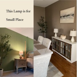 PoKat 20.25" Rustic Table Lamp Set of 2 for Bedroom Living Room Vintage Retro Traditional Nightstand Bedside Lamps Kids Room Study Room Office with Linen Shade, Suitable for Small Place