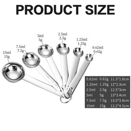 Measuring Spoons Set, 6 Pcs Set Stainless Steel Measuring Spoon Measurements Set for Baking, Cooking,Kitchen (Measuring Spoons)