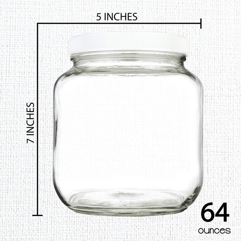 kitchentoolz Sourdough Starter Jar - Half Gallon Wide Mouth Jar