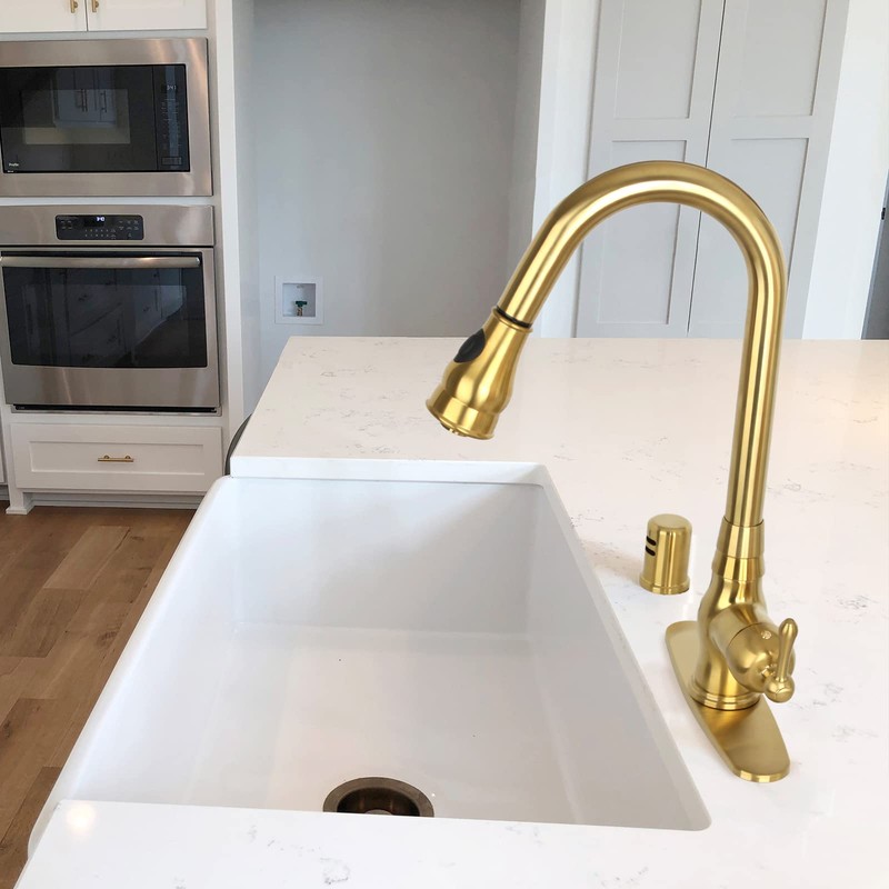Akicon Brushed Gold Brass Finish Kitchen Dishwasher Air Gap Cap,