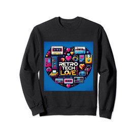 Retro Tech Love - Vintage Gadget Affection Design Sweatshirt