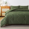 Andency Olive Green Comforter Set King Size, Boho Soft Fluffy
