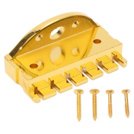 Guitar String Locking Nut Metal Guitars Accessory Corrosion Resistant with Mounting ScrewsGold