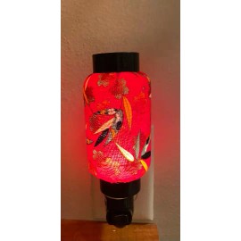 Cal mart gifts Red flowers Fabric wall plug-in Night Light Nursery Bedside Plug-in Hall Wall