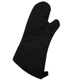 Intedge 338-15BLK Oven Mitt, 15" Quilted Cotton Heat Resistant Mitt for Baking and Cooking, Insulated Tan Kitchen Glove with 400°F Protection, Non Machine Washable, 1 Each