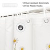 AIBIIN White Daisy Shower Curtain Spring Floral Rustic Farmhouse Blossom
