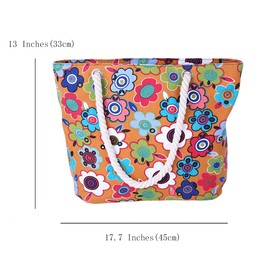 FAVORTALK Beach Bag with Zip Tote Bag with Zip Beach Bag Canvas Handbags for Women Canvas Tote Bag with Zipper Girls Casual Shoulder Bag for School Travel Work (Vibrant Orange),B25909