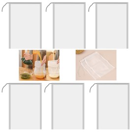 Pack of 6 Reusable Straining Cloths, 30 x 20 cm, Cheese Cloth, Fine Mesh Cheesecloth, Washable Nut Milk Bag, Straining Cloth, Drawstring Design, Cheese Cloth for Tofu Juice, Cheese, Tea, Nut Milk,