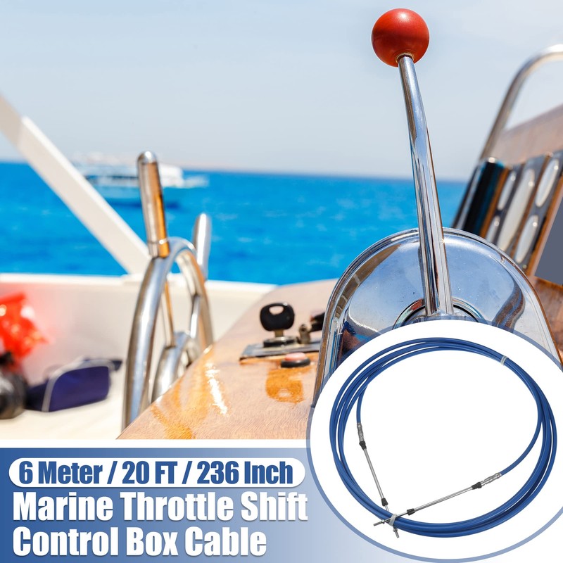 X AUTOHAUX 2pcs 20ft 6 Meter 236inch Marine Throttle Shift
