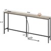 SUPERJARE 70 Inch Console Table with Outlet, Narrow Entryway Table