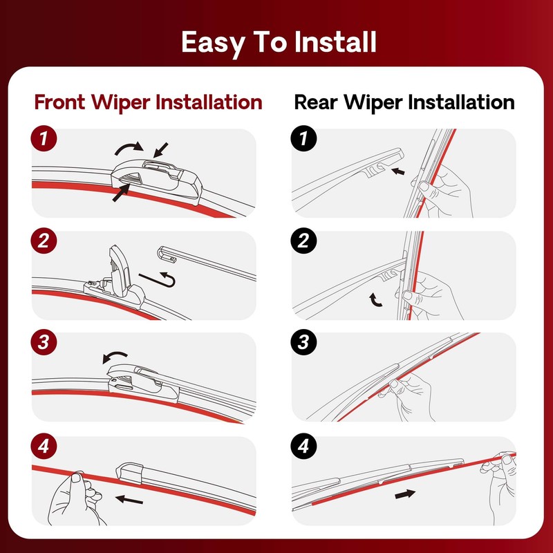 BERG REGEN 20"+20" Windshield Wiper Blades with 12" Rear Automotive