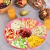 LIANGYUNZE 3 Pcs Sectional Round Plastic Serving Tray Platters 11inch