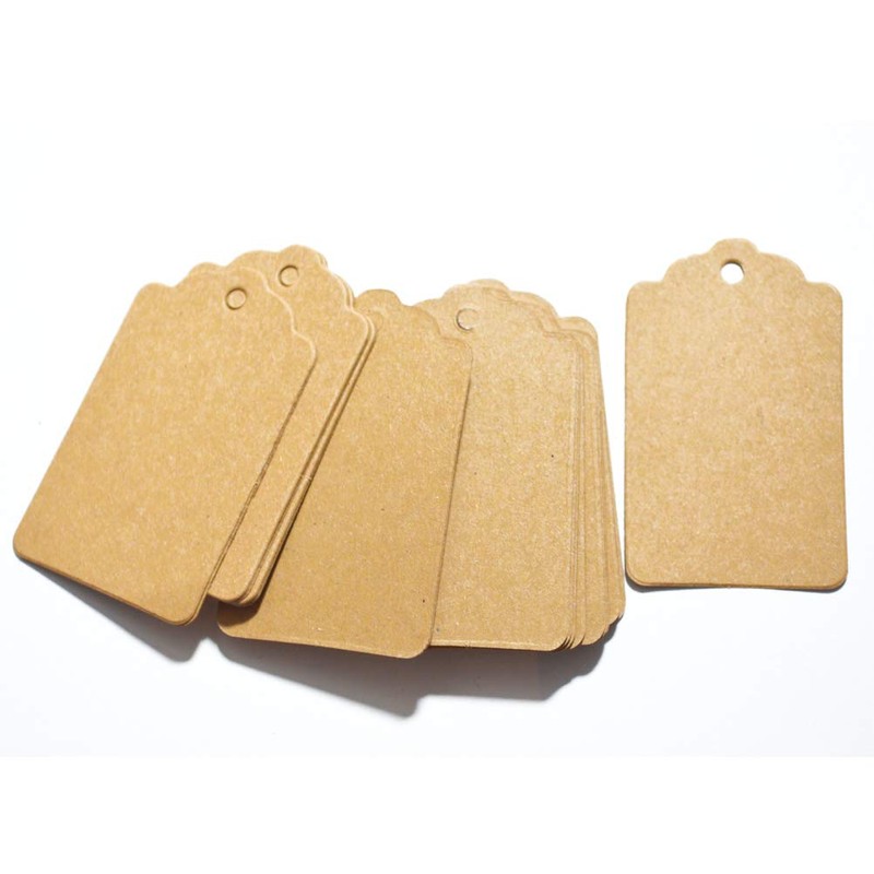ZHIYE 100pcs Kraft Paper Gift Tags with Free 20 Meter