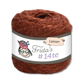 Frida's Wollhaus Frida's 100 g #14te Linen Summer Yarn Crochet Knitting Wool Yarn 40 Colours (7309 | Brown)
