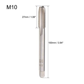sourcing map Metric Thread Tap M10 x 1.5 H2 100mm Extra Long Straight Flute Screw Thread Milling Machine Taps Threading Tapping Repair Tool