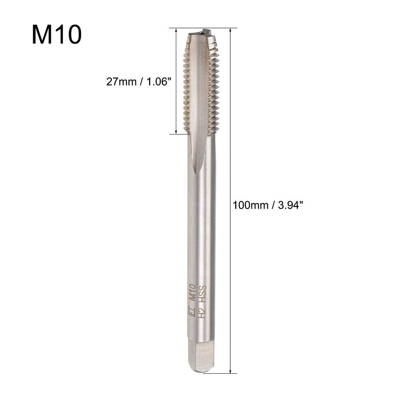 sourcing map Metric Thread Tap M10 x 1.5 H2 100mm